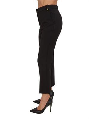Pantaloni Elisabetta Franchi in crêpe leggero nero in DONNA