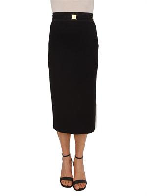 Gonna nera midi in maglia Elisabetta Franchi in DONNA