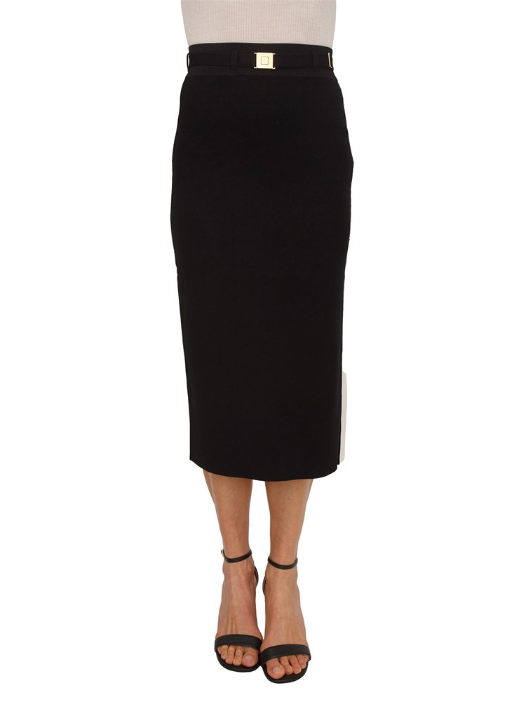 Gonna nera midi in maglia Elisabetta Franchi