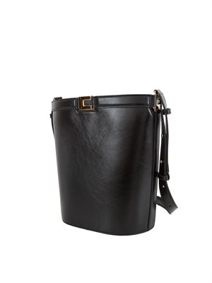 Borsa a secchiello Elisabetta Franchi effetto naplak nera in DONNA