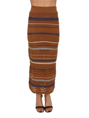 Gonna Wendy Nenette in maglia crochet marrone in DONNA