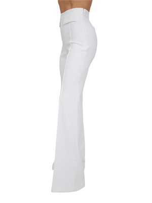 Pantaloni Elisabetta Franchi in doppio crêpe stretch avorio in DONNA