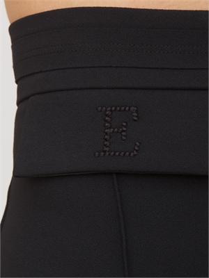Pantaloni Elisabetta Franchi in doppio crêpe stretch neri in DONNA