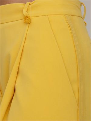 Pantaloni Elisabetta Franchi in crêpe leggero giallo in DONNA