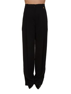Pantaloni Elisabetta Franchi in crêpe leggero nero in DONNA