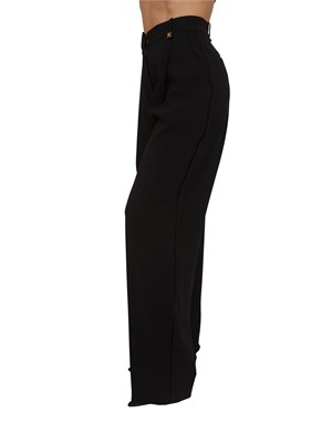 Pantaloni Elisabetta Franchi in crêpe leggero nero in DONNA