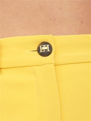 Shorts Elisabetta Franchi in crêpe leggero giallo in DONNA