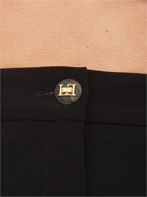 Shorts Elisabetta Franchi in crêpe leggero nero in DONNA