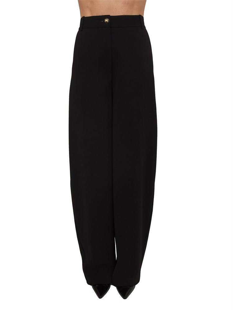 Pantaloni Elisabetta Franchi in crêpe leggero nero