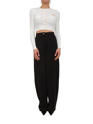 Pantaloni Elisabetta Franchi in crêpe leggero nero in DONNA