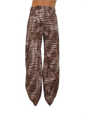 Jeans Elisabetta Franchi in drill di cotone stampa animalier in DONNA