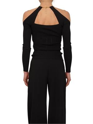 Top in maglia Elisabetta Franchi in viscosa nera e collana oro in DONNA