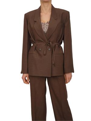 Giacca doppiopetto Blugirl in viscosa melange marrone in DONNA