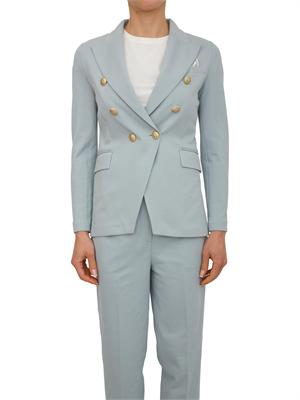 Giacca doppiopetto donna Circolo 1901 in oxfort celeste in DONNA