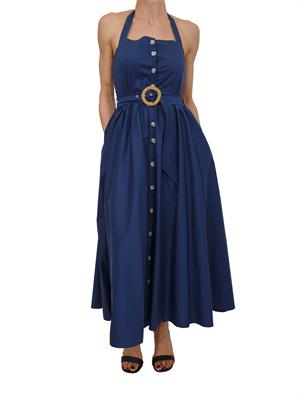 Abito midi Fracomina in misto cotone blu in DONNA