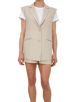 Gilet Fracomina modello blazer in tessuto beige in DONNA