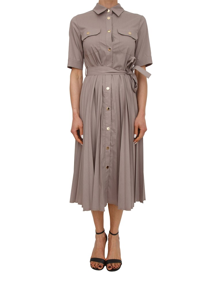 Abito midi Fracomina in misto cotone taupe