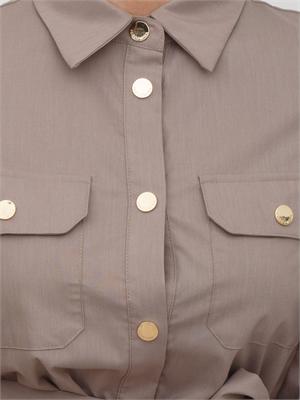 Abito midi Fracomina in misto cotone taupe in DONNA