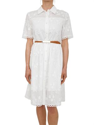 Abito Fracomina in misto cotone bianco ricami floreali in DONNA