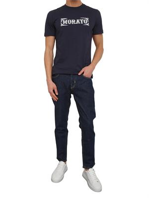 T-shirt Antony Morato in cotone blu stampa logo in UOMO