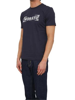 T-shirt Antony Morato in cotone blu stampa logo in UOMO