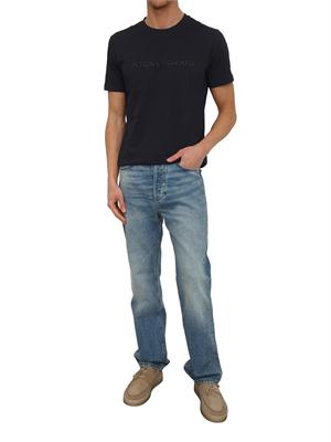 T-shirt Antony Morato in cotone interlock blu stampa logo in UOMO