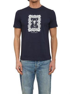 T-shirt Antony Morato in cotone blu stampa scorpione in UOMO