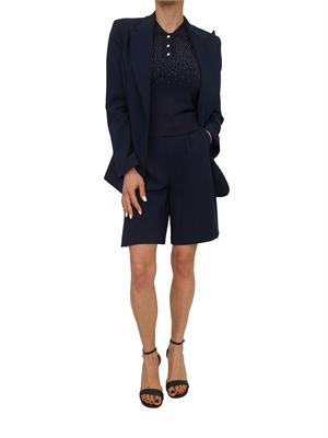 Polo slim Fracomina in viscosa blu con strass in DONNA