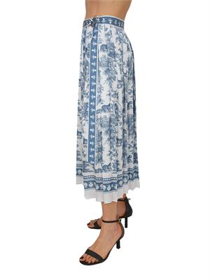Gonna midi Fracomina in tessuto stampa esotica blu in DONNA
