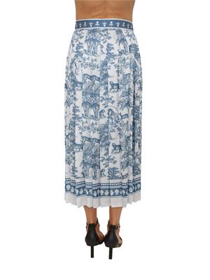 Gonna midi Fracomina in tessuto stampa esotica blu in DONNA