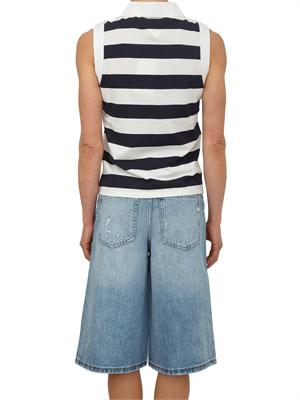 Polo smanicata Fracomina in misto cotone a righe blu in DONNA