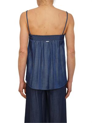Top Liu Jo in denim chambray con ricamo gioiello in DONNA