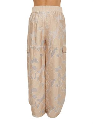 Pantaloni jogger Liu Jo donna in organza jacquard beige in DONNA