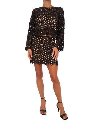 Gonna Michael Michael Kors in pizzo crochet nero in DONNA
