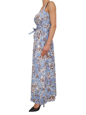 Abito lungo Liu Jo in puro cotone azzurro stampa fiori in DONNA