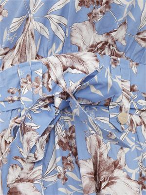 Abito lungo Liu Jo in puro cotone azzurro stampa fiori in DONNA