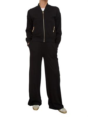Felpa Liu Jo donna in tessuto nero con catenine in DONNA