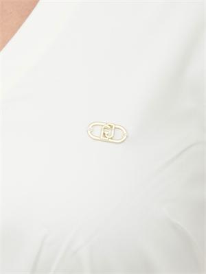 Abito Liu Jo in jersey bianco panna con inserti dorati in DONNA