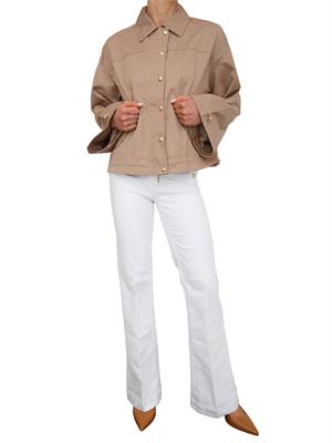 Giubbino corto Liu Jo donna in misto cotone beige in DONNA