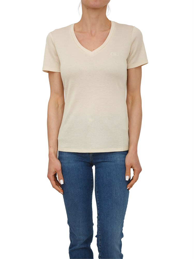 T-shirt Liu Jo donna in viscosa e lurex beige