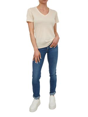 T-shirt Liu Jo donna in viscosa e lurex beige in DONNA