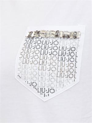 T-shirt Liu Jo donna in cotone bianco tasca gioiello in DONNA
