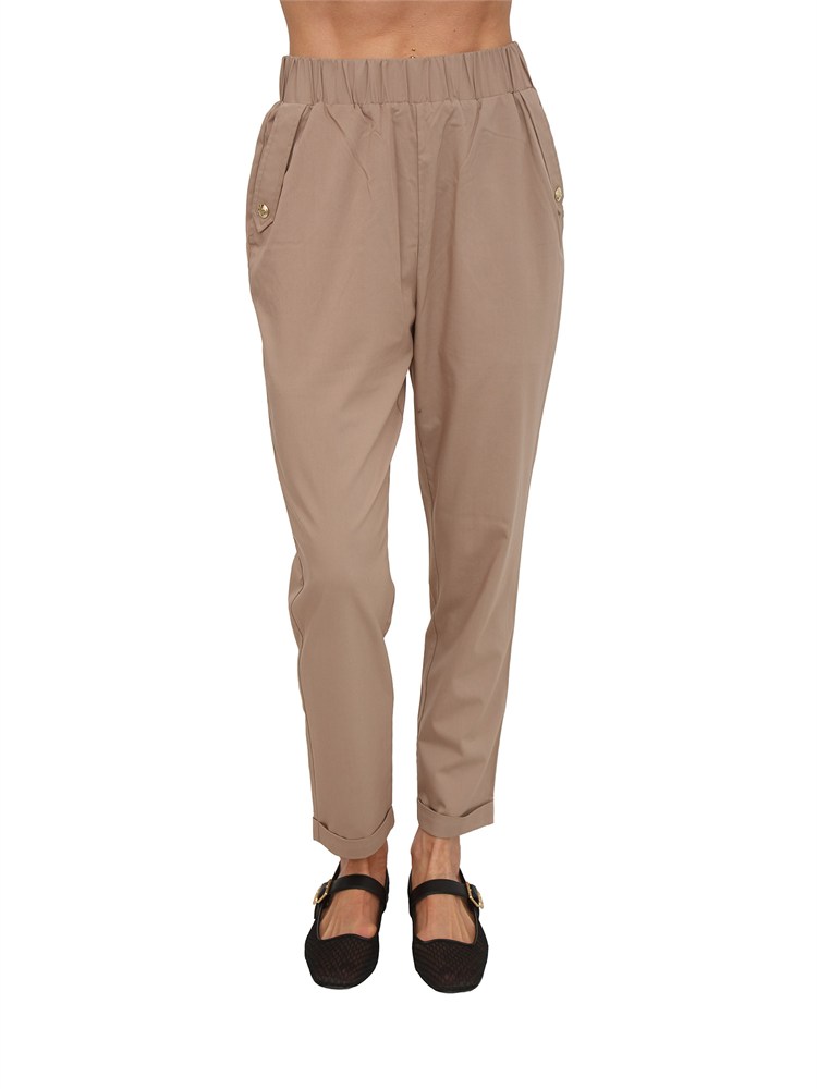 Pantaloni Liu Jo donna in tessuto beige