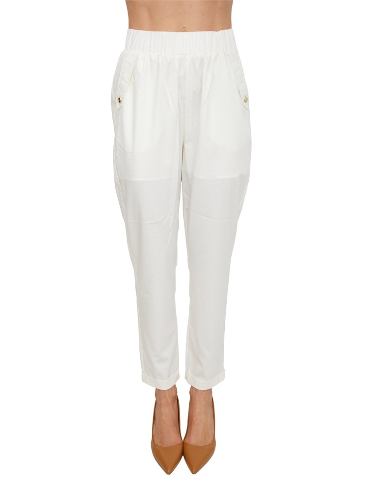 Pantaloni Liu Jo donna in tessuto bianco