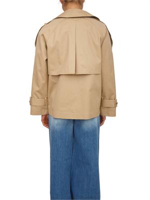 TWIN-SET Caban doppiopetto Twinset in gabardina di cotone beige in DONNA