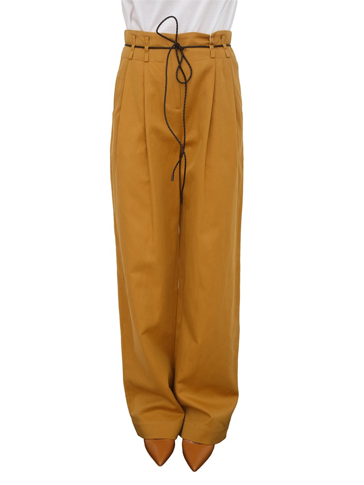 TWIN-SET Pantaloni Twinset in gabardina senape
