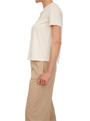 TWIN-SET T-shirt Twinset in cotone avorio ricamo fiore in DONNA