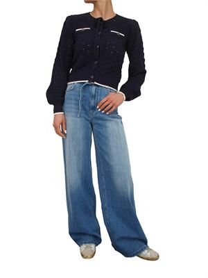 TWIN-SET Jeans Twinset in denim di cotone blu medio con cintura in DONNA