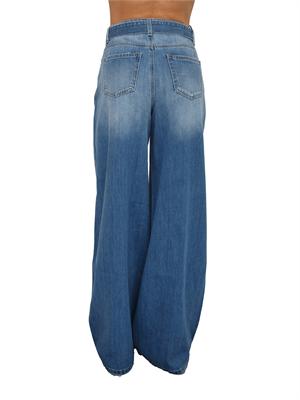 TWIN-SET Jeans Twinset in denim di cotone blu medio con cintura in DONNA