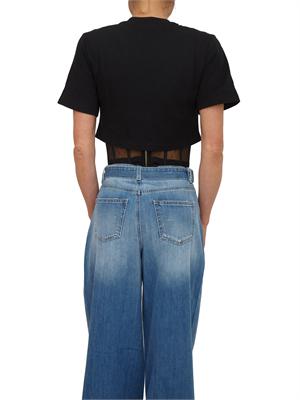 TWIN-SET T-shirt Twinset in cotone nero con bustier in DONNA